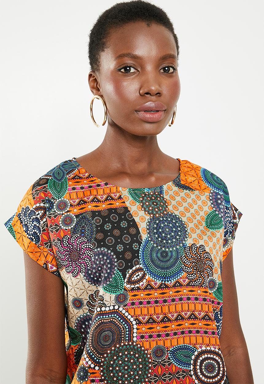 Revenge - Cap sleeve tunic dress - multi