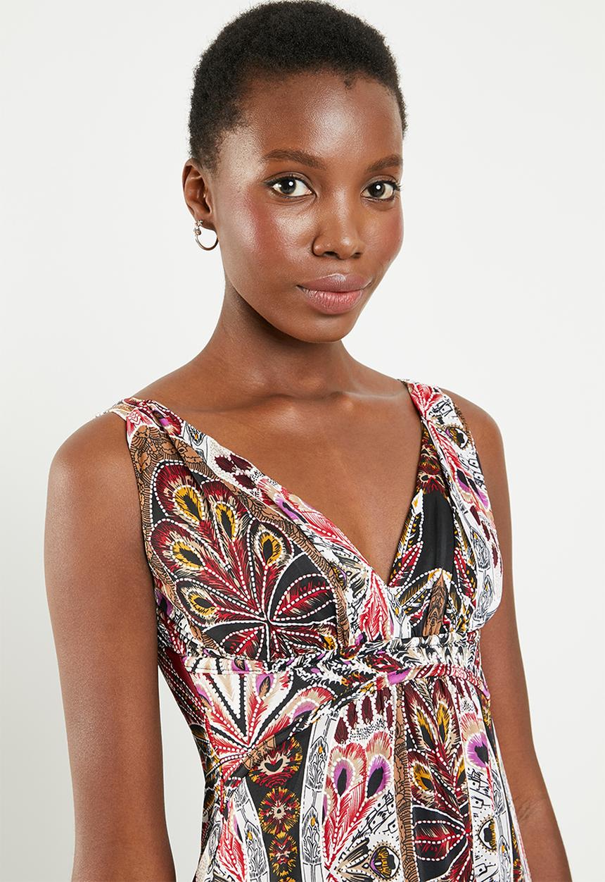 Revenge - Sleeveless empire front maxi - multi