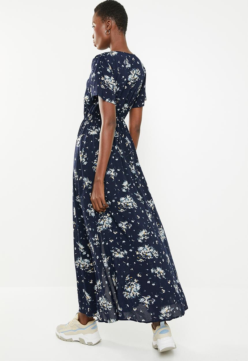 Revenge - Button down V-neck floral maxi - multi 