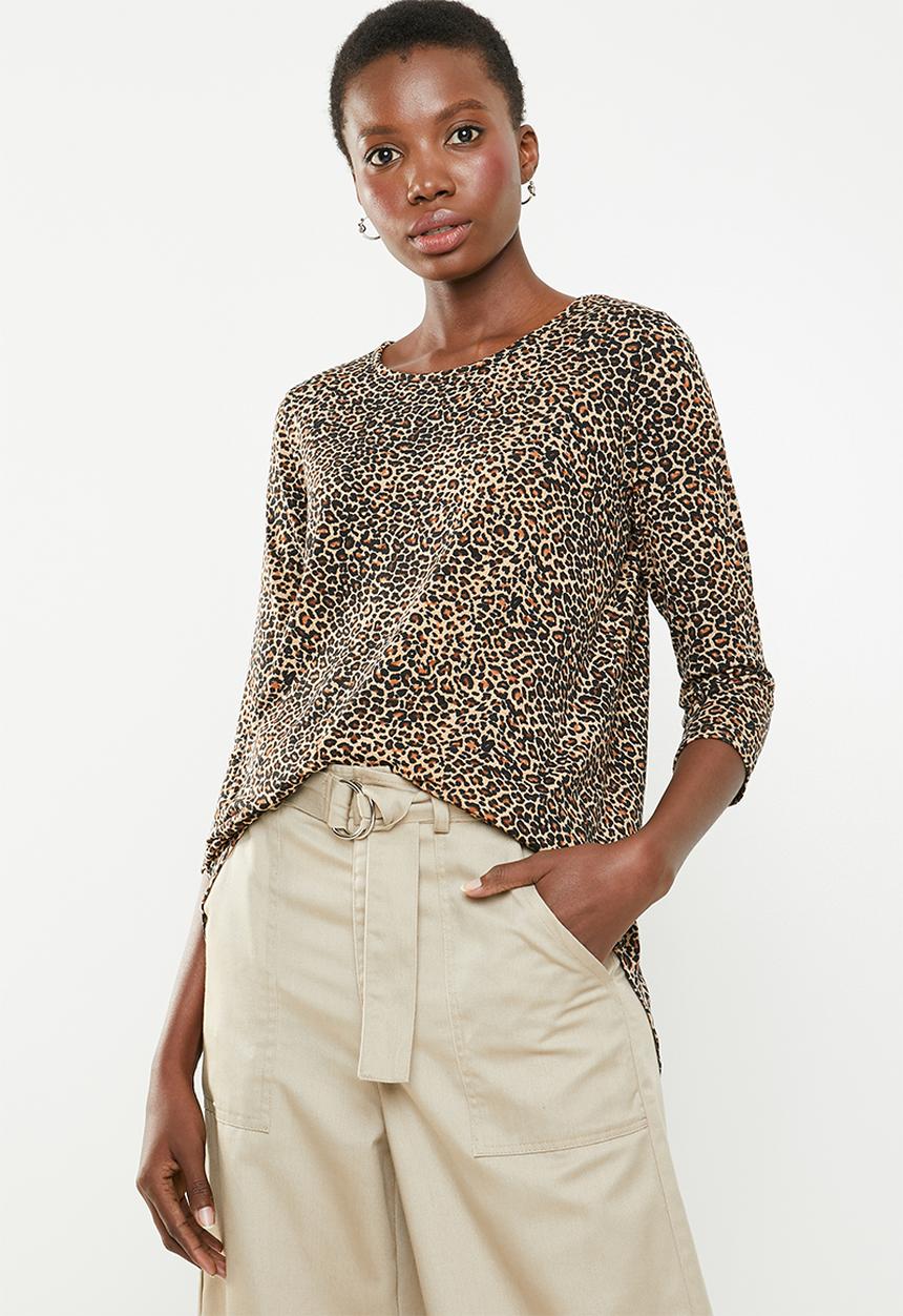 Revenge - Leopard print hi low top - multi 
