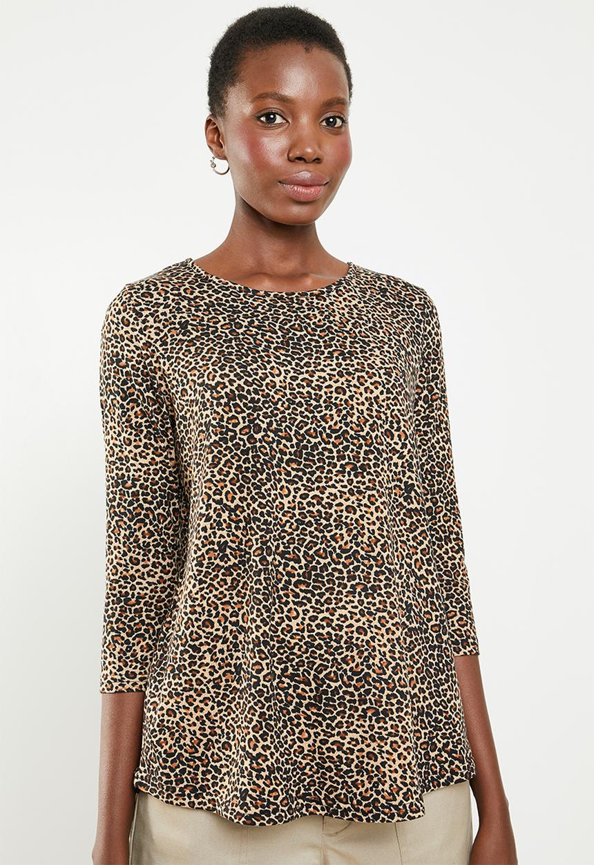 Revenge - Leopard print hi low top - multi 