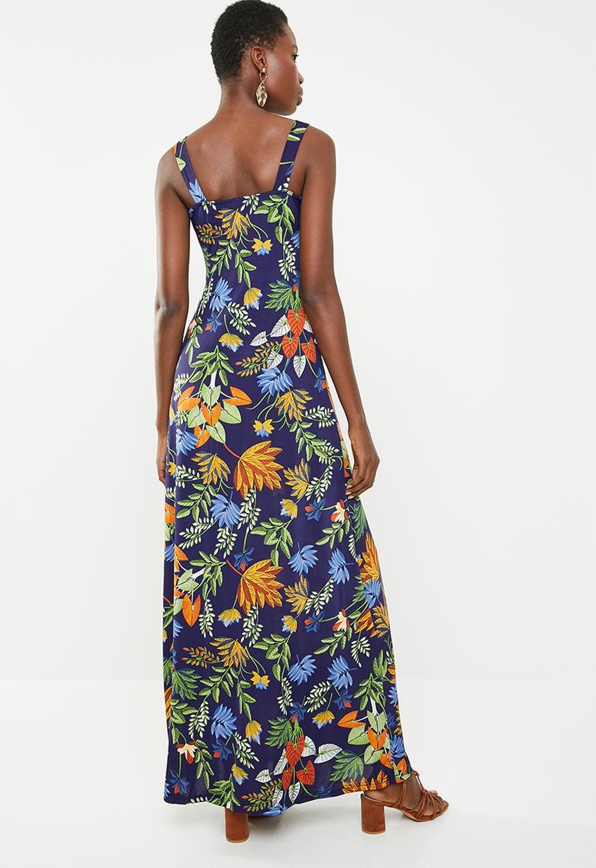 Revenge - Empire line leaf print maxi - multi 