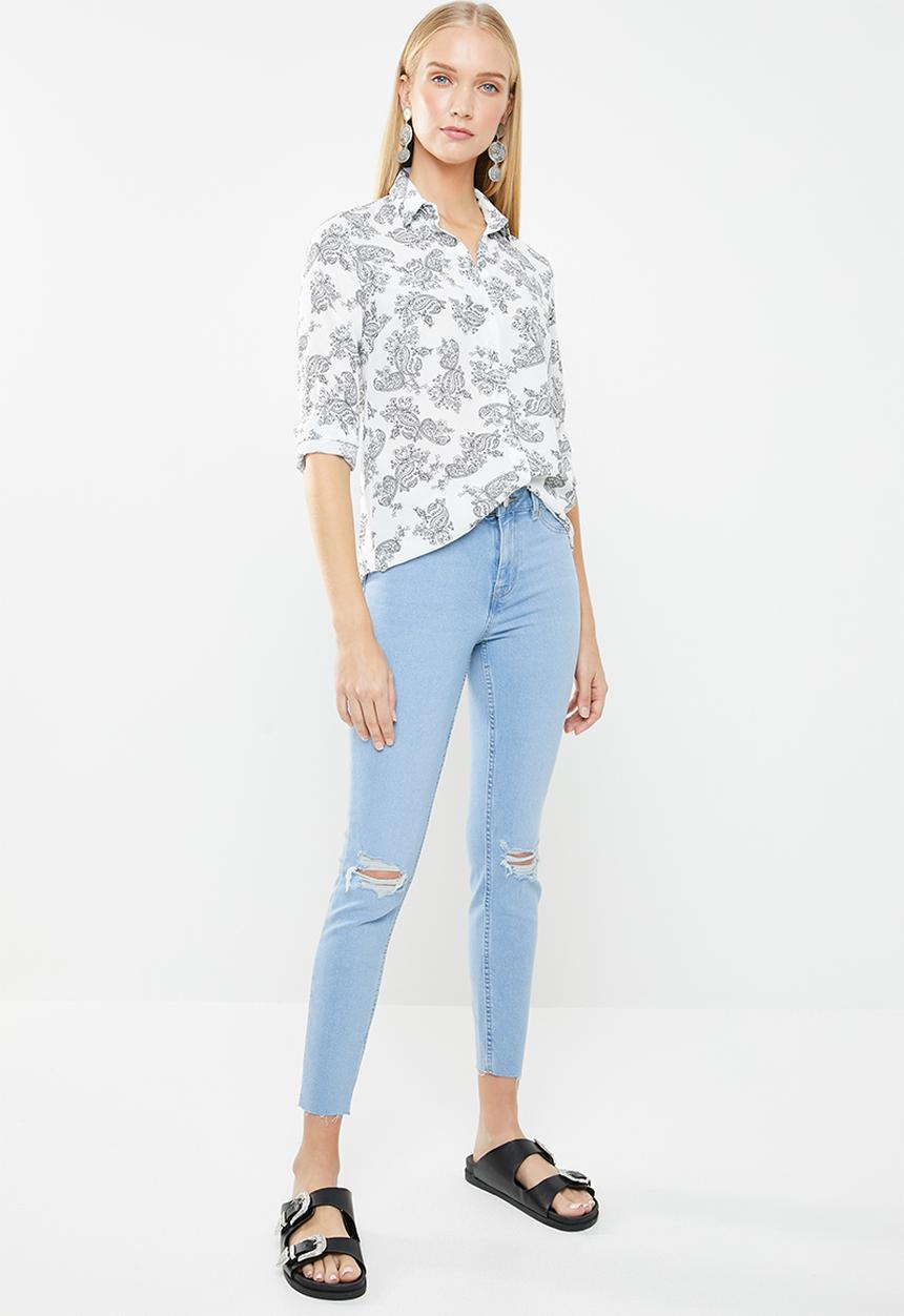 New Look - Paula paisley shirt - white