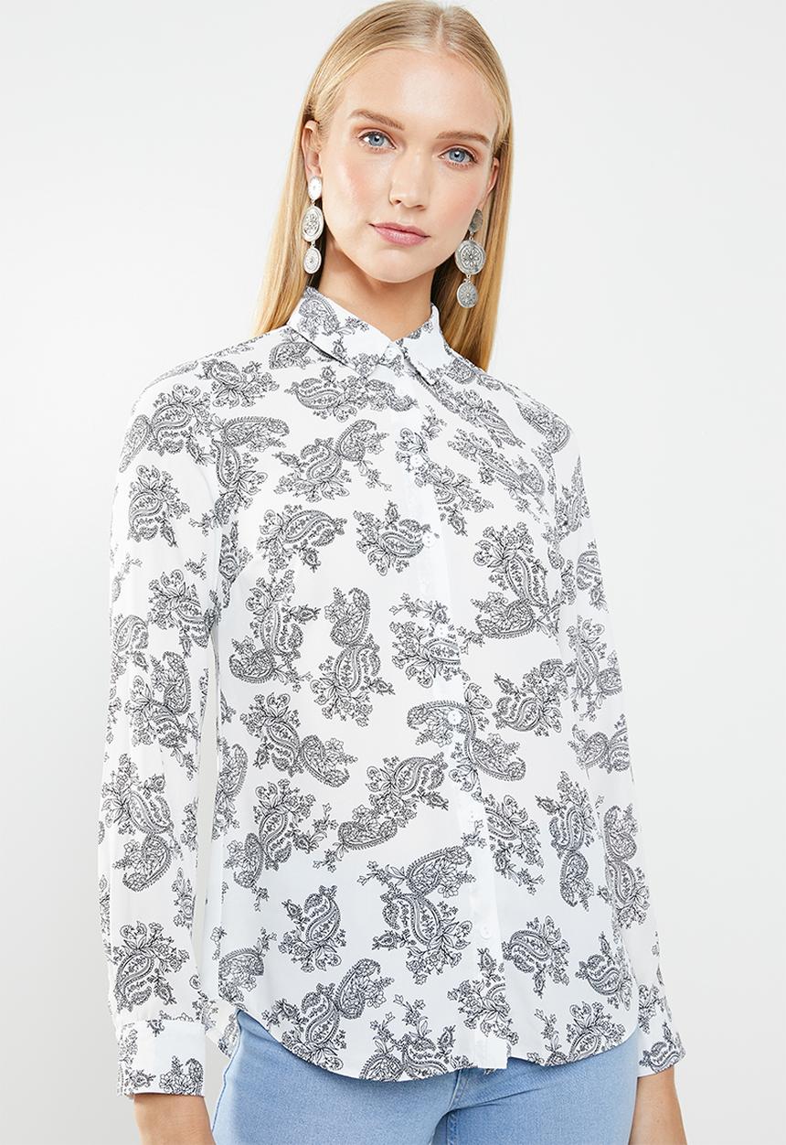 New Look - Paula paisley shirt - white