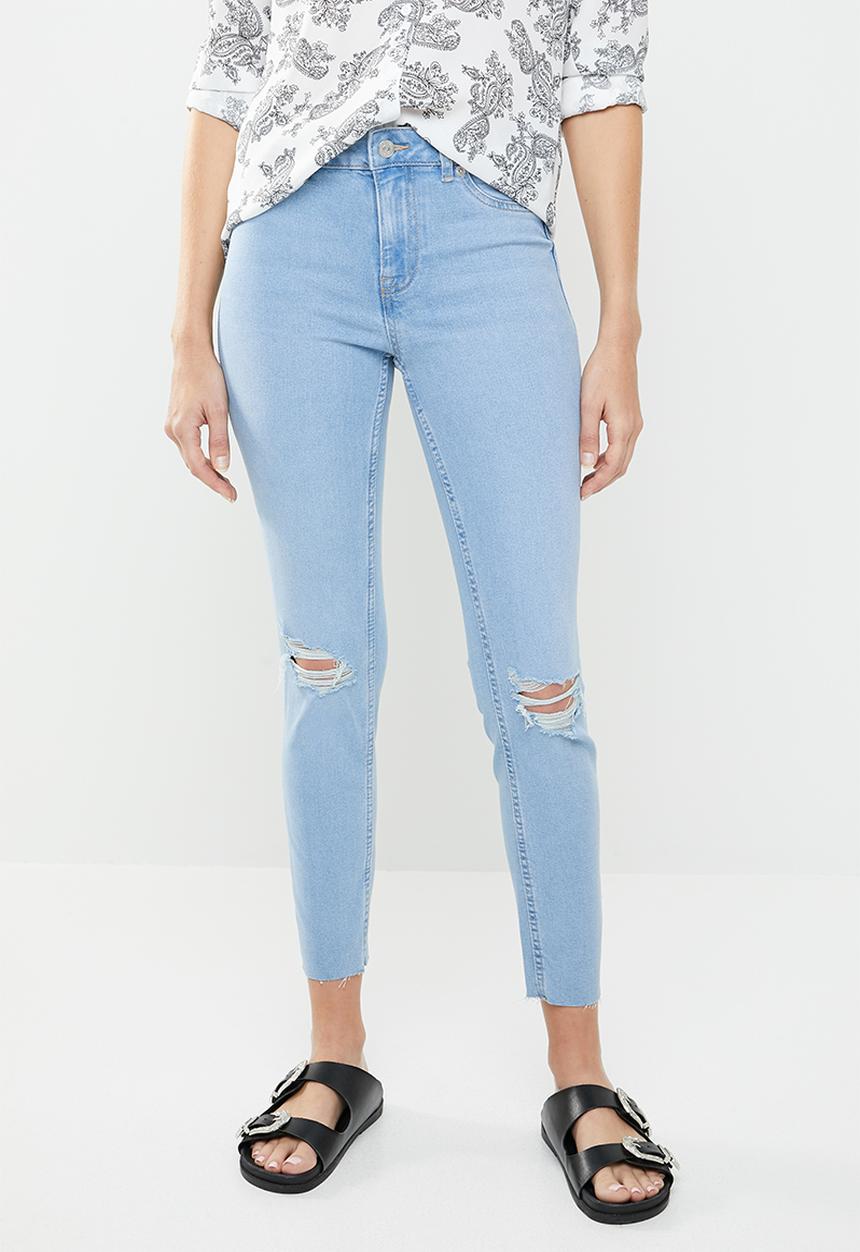 New Look - Bleached rip skinny jeans - blue