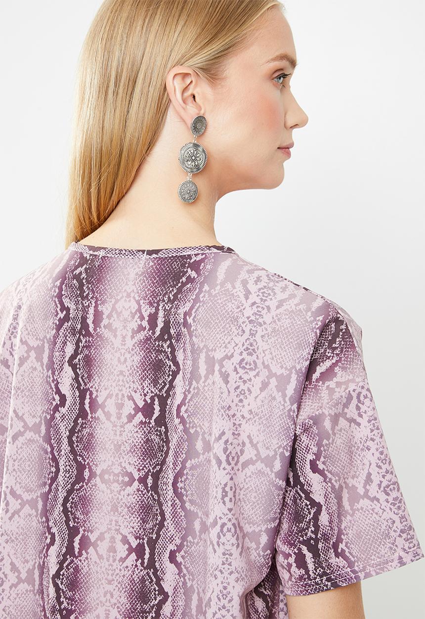 New Look - Snake T-shirt dress - pink
