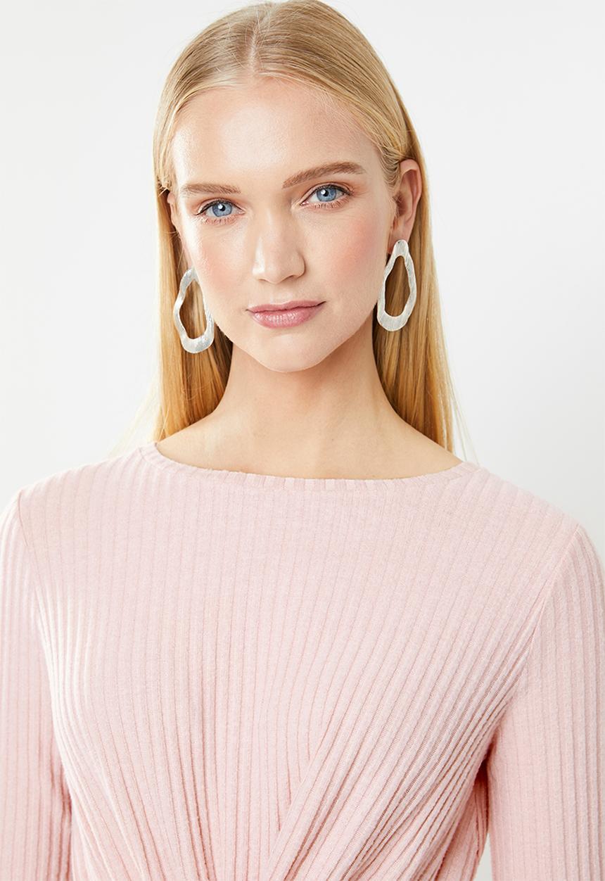 New Look - Ribbed twist top - pink