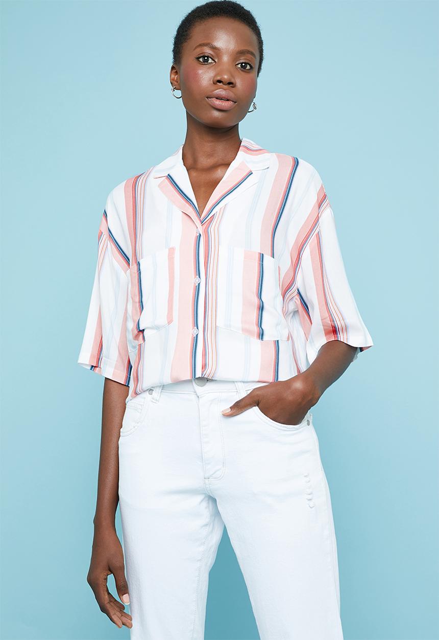 Superbalist - Pastel stripe printed resort shirt - multi