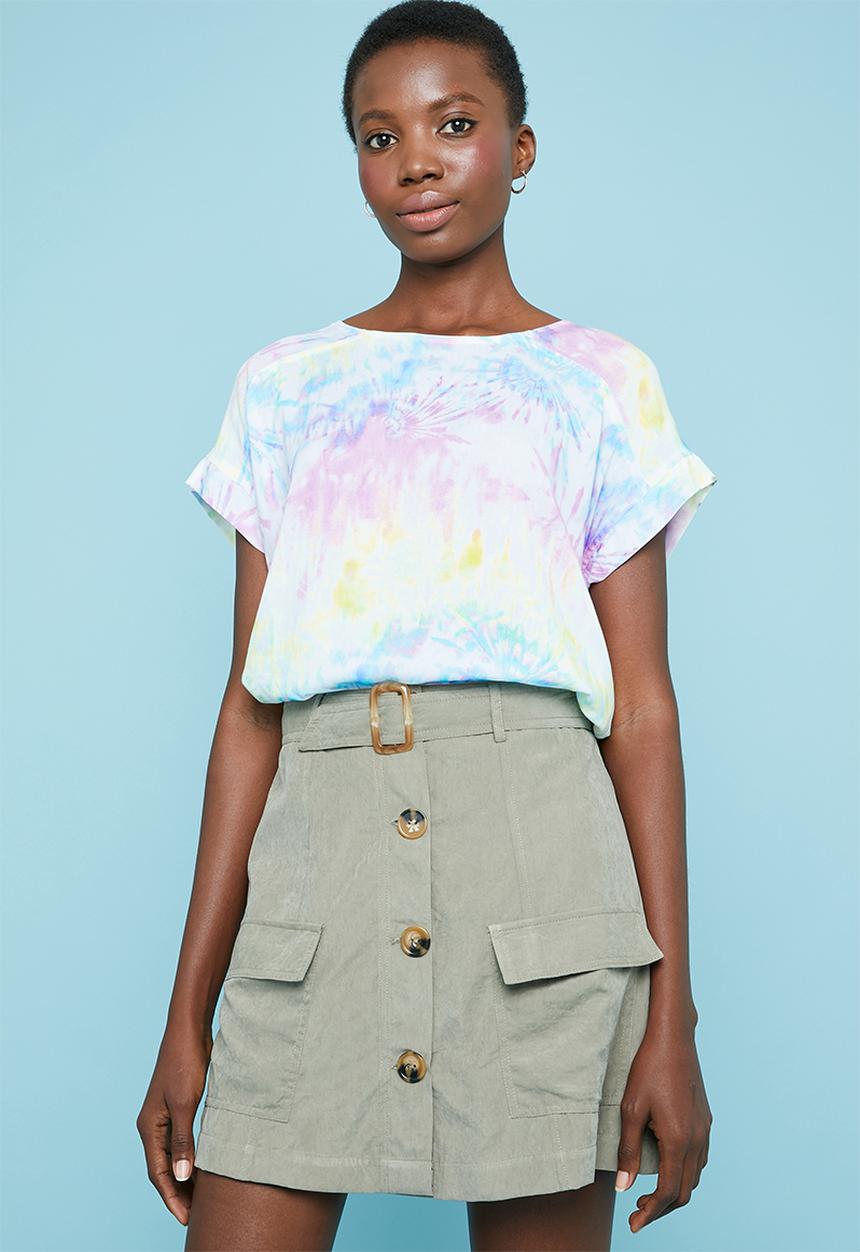 Superbalist - Pastel tie-dye shell blouse - multi