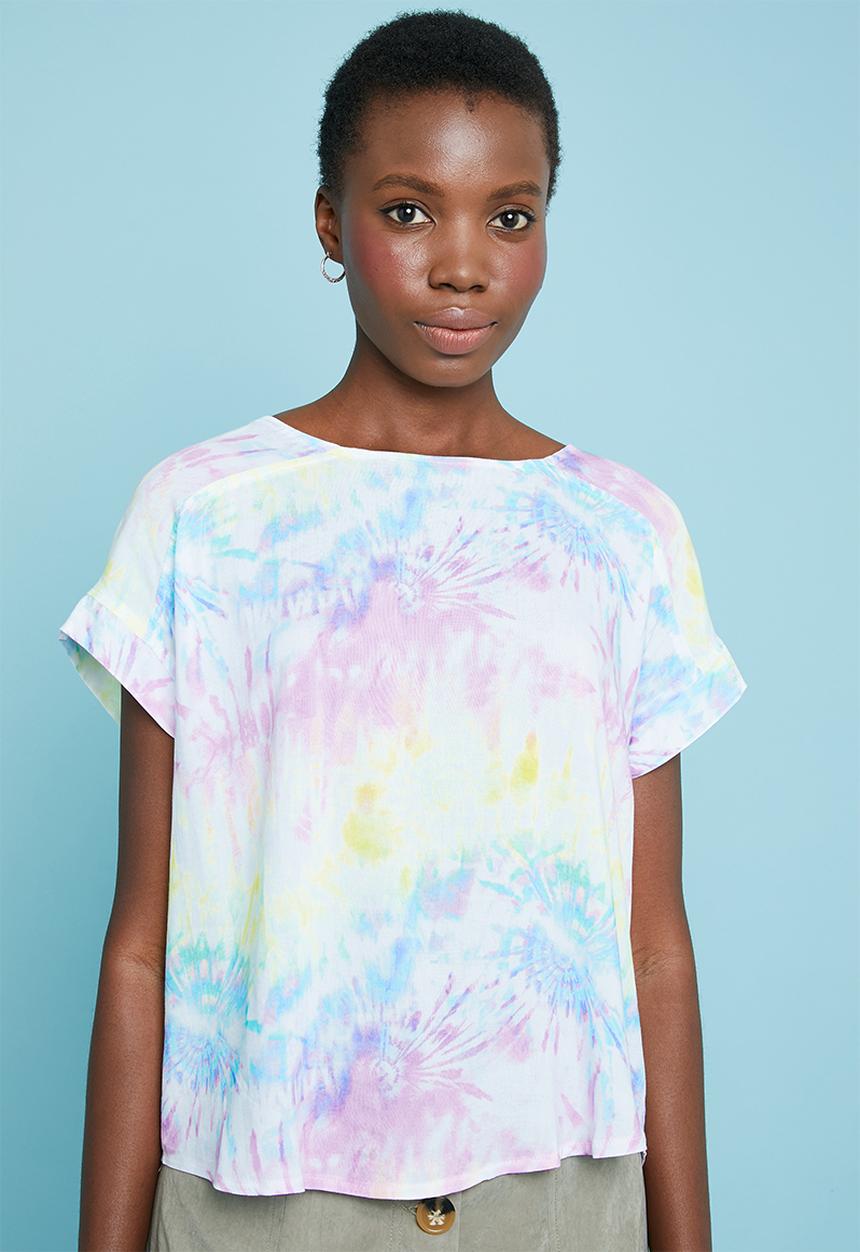 Superbalist - Pastel tie-dye shell blouse - multi