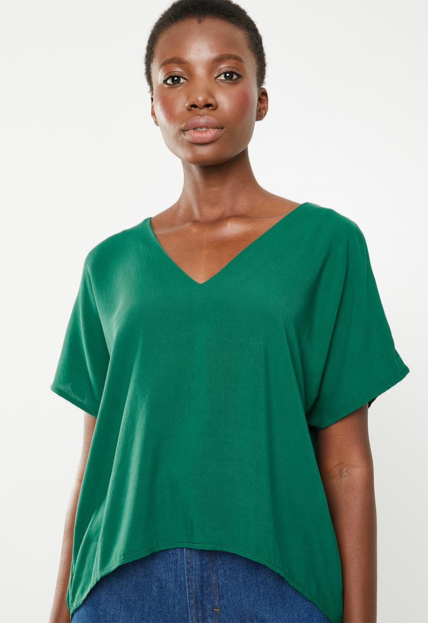 Superbalist - V-neck basic blouse - green
