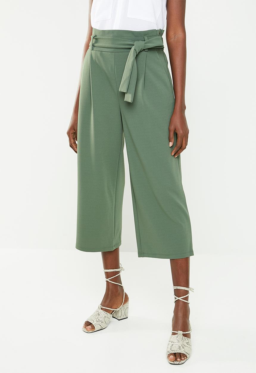 Jacqueline de Yong - Tailor wide culotte pant - green