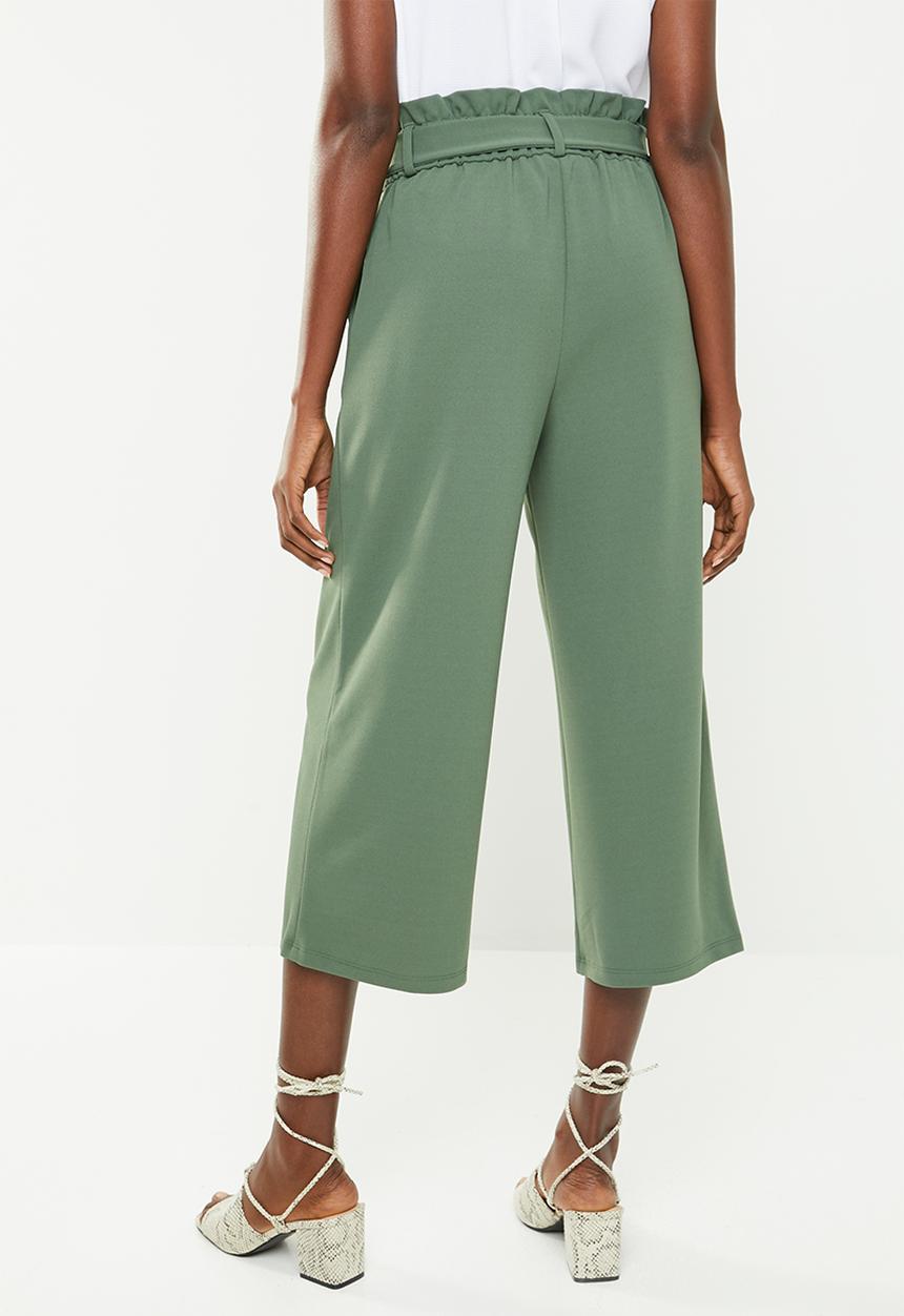 Jacqueline de Yong - Tailor wide culotte pant - green