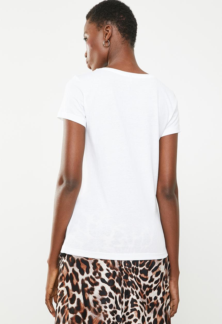 ONLY - Amy fit arrow tee - white