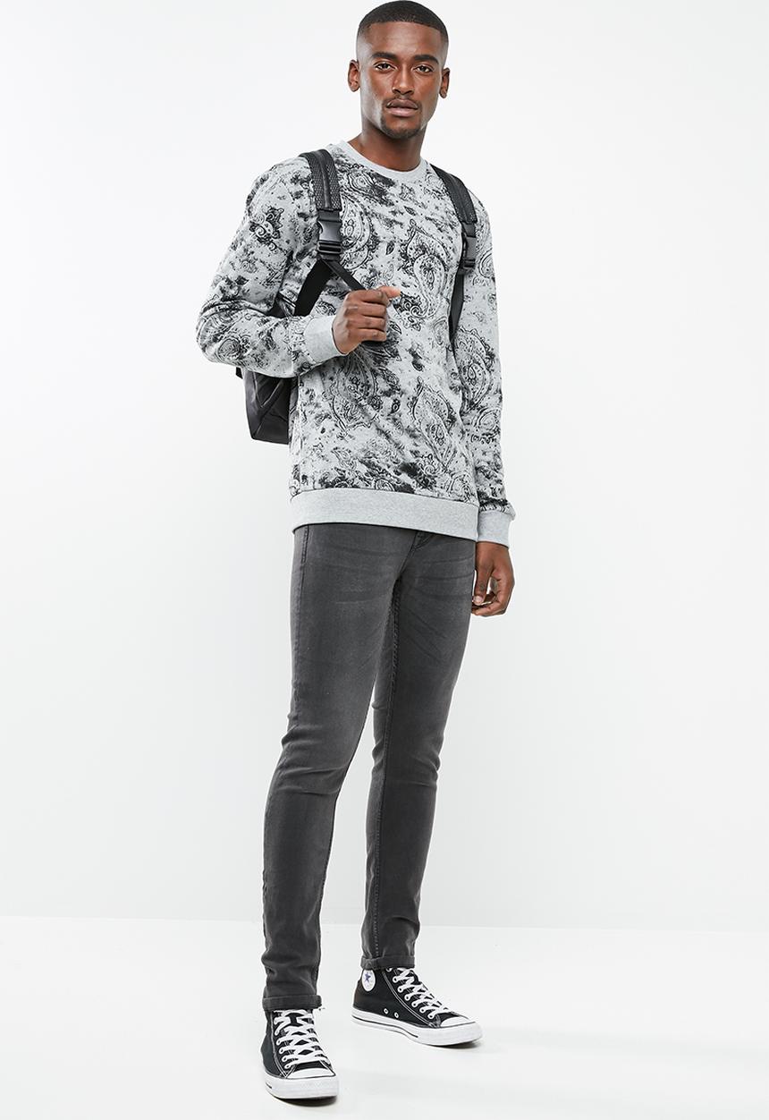 Only & Sons - Juan crew neck top - grey
