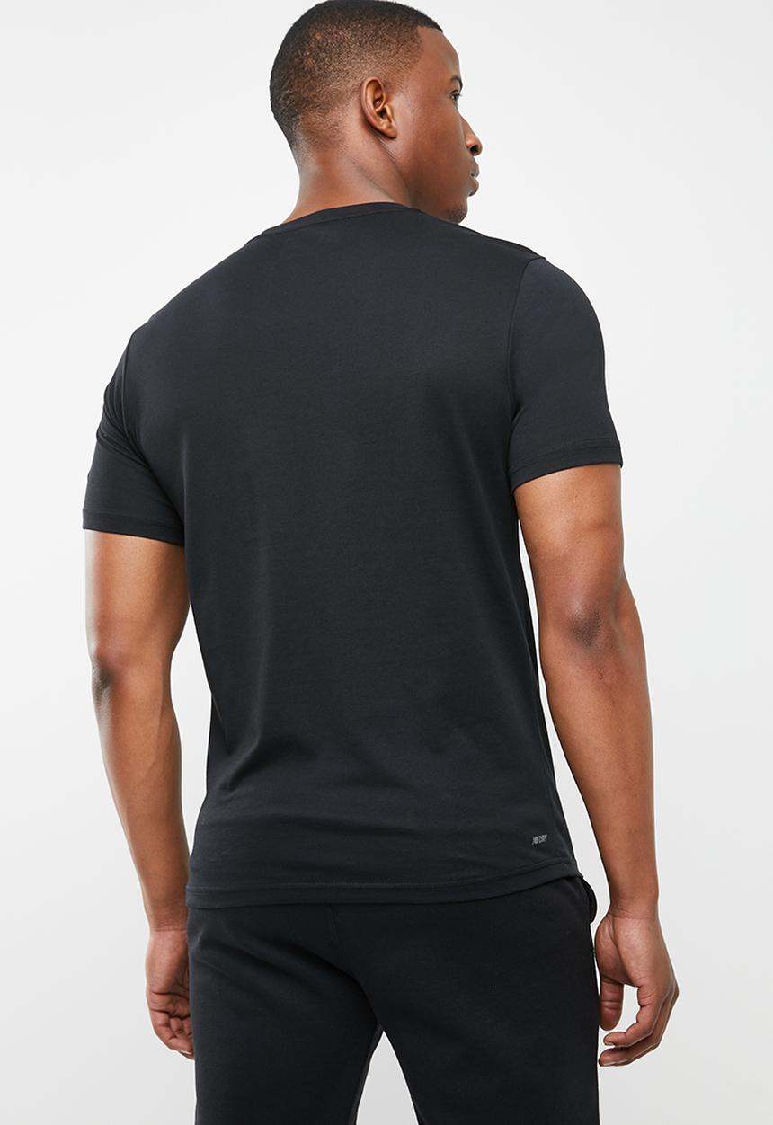 New Balance  - Tenacity heather short sleeve print T-shirt - black