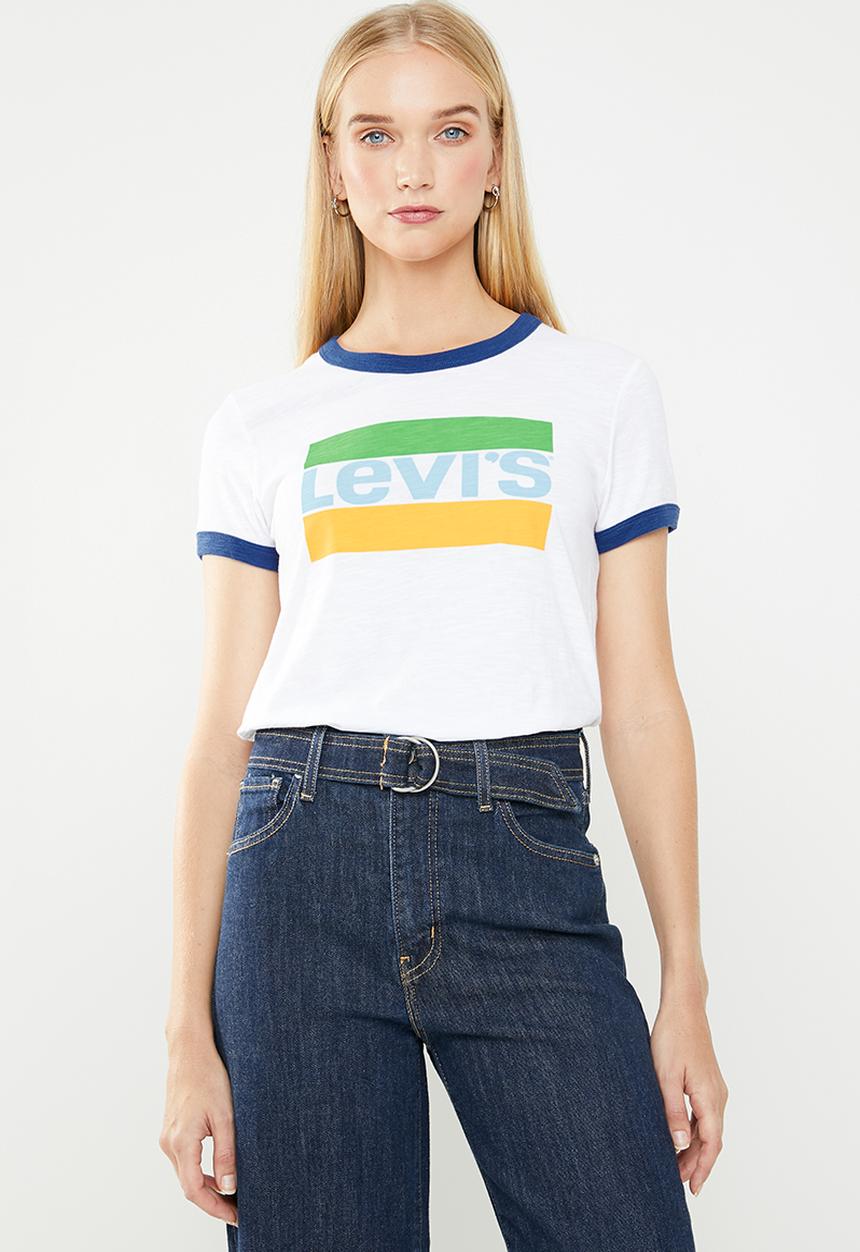 Levi’s® - Perfect ringer tee - white & blue