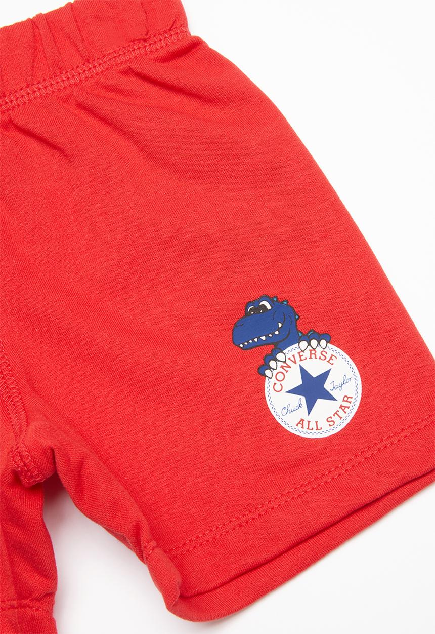 Converse - Conasaur short set - red