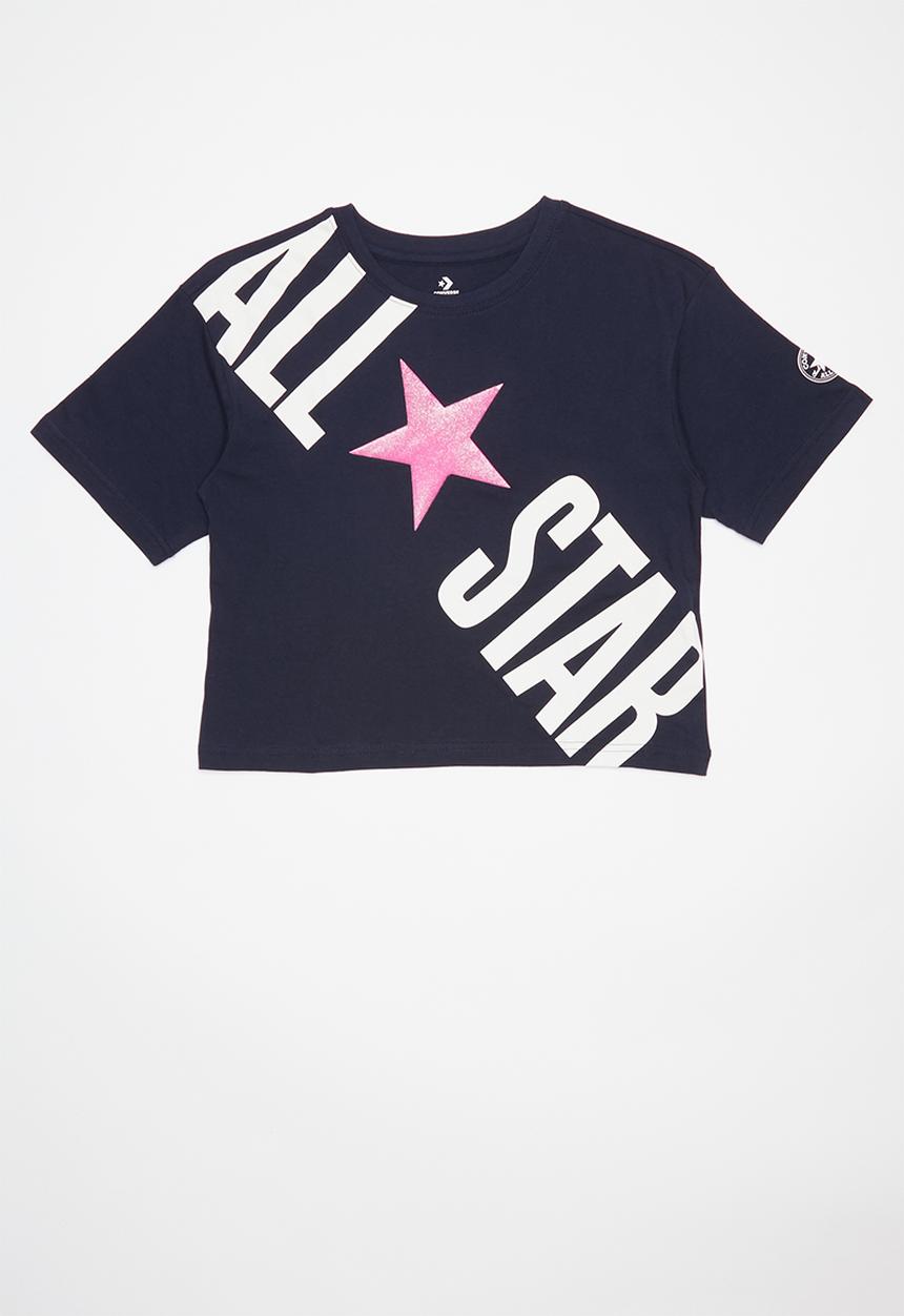 Converse - Converse girls all star cross body box T-shirt - navy