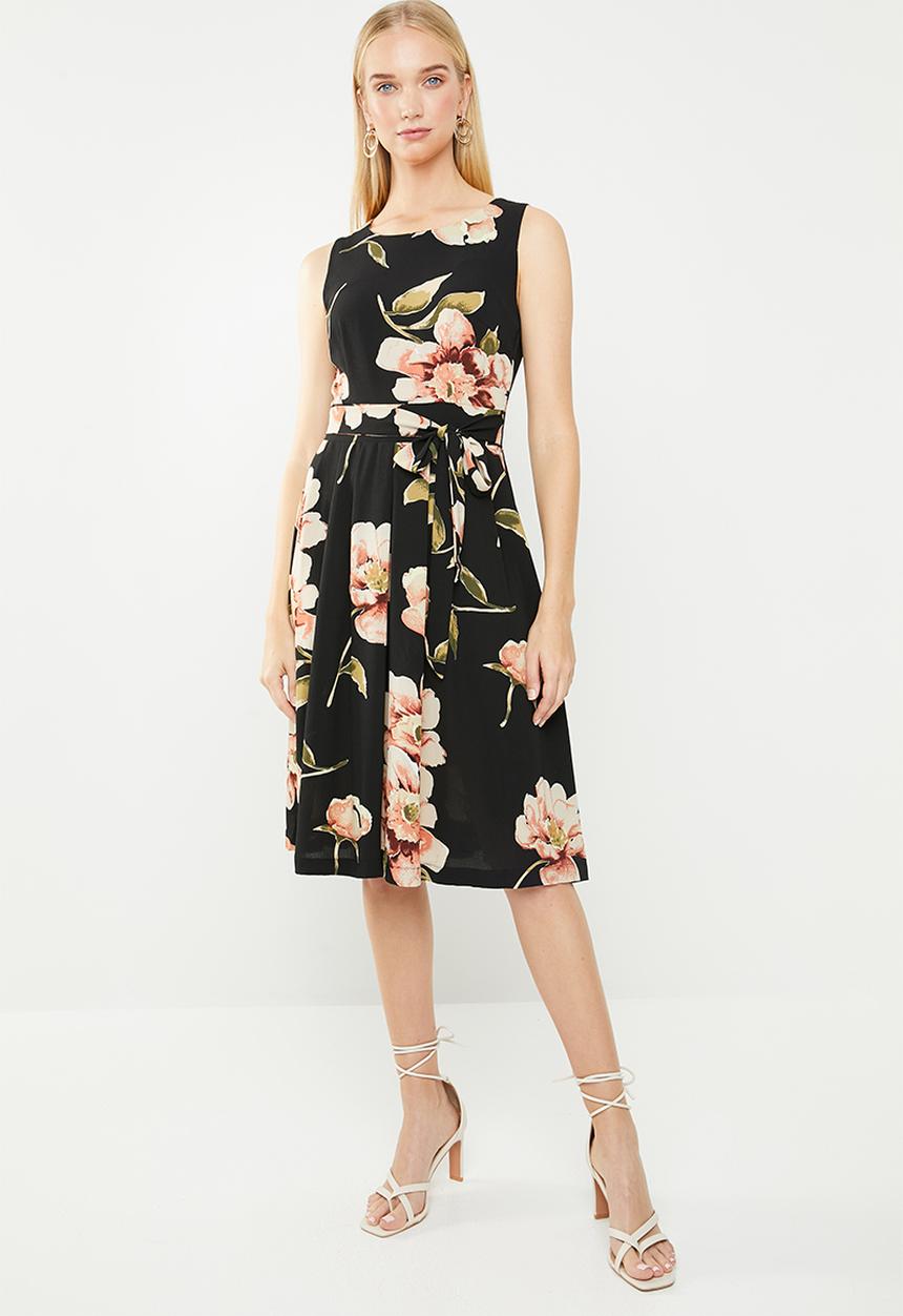 Revenge - Sleeveless floral dress with pleated skirt - multi