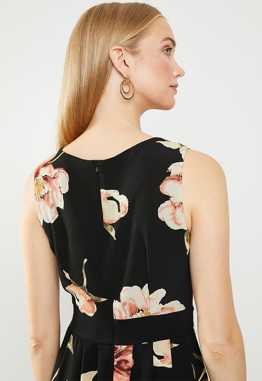 Revenge - Sleeveless floral dress with pleated skirt - multi
