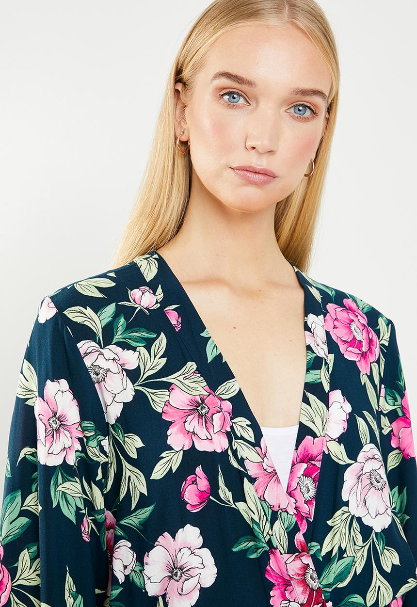 Jacqueline de Yong - Star 3/4 length kimono - multi