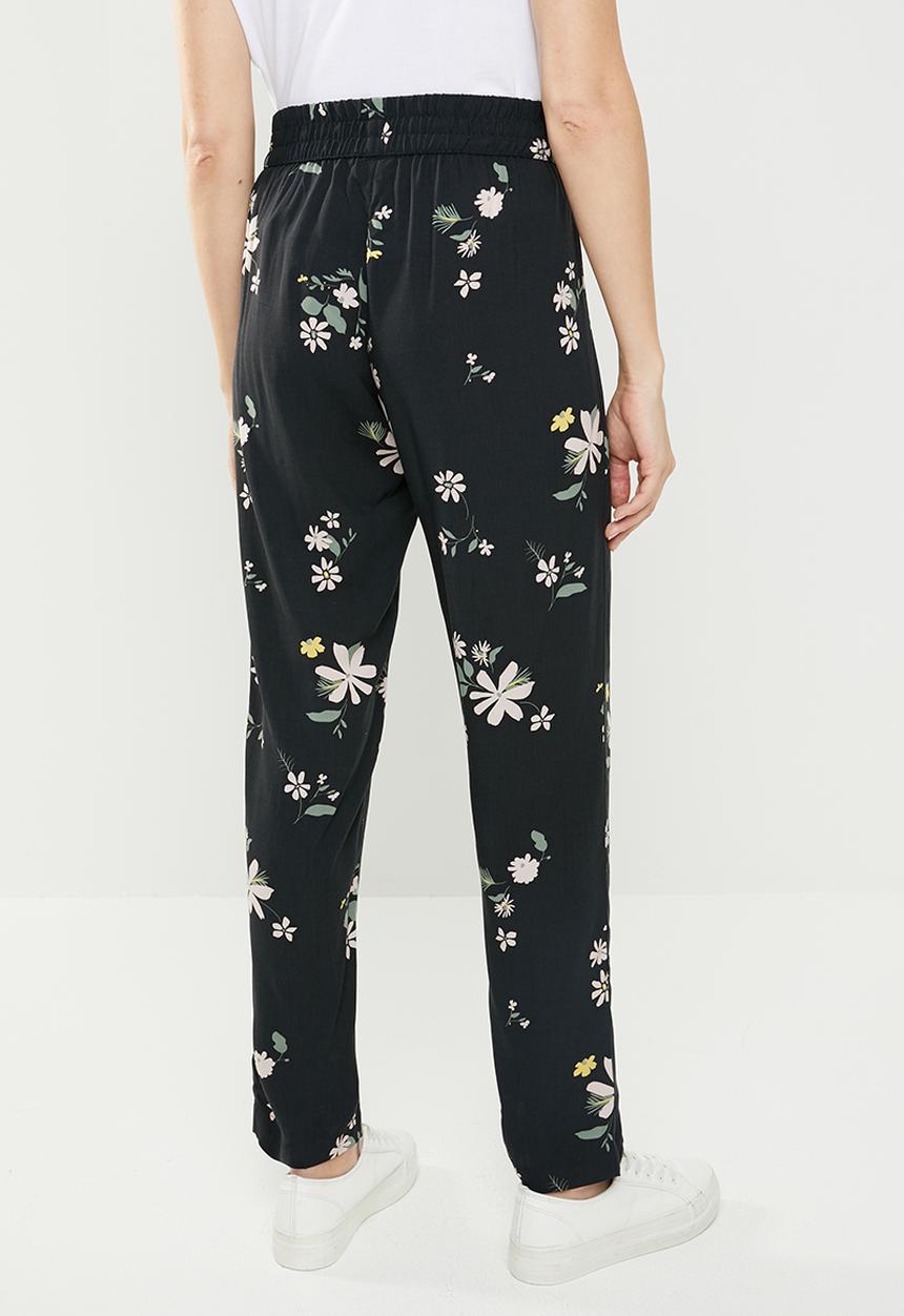 Jacqueline de Yong - Star floral pants - black