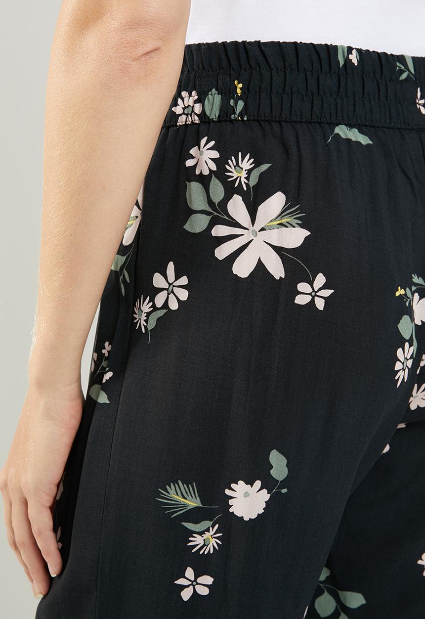 Jacqueline de Yong - Star floral pants - black