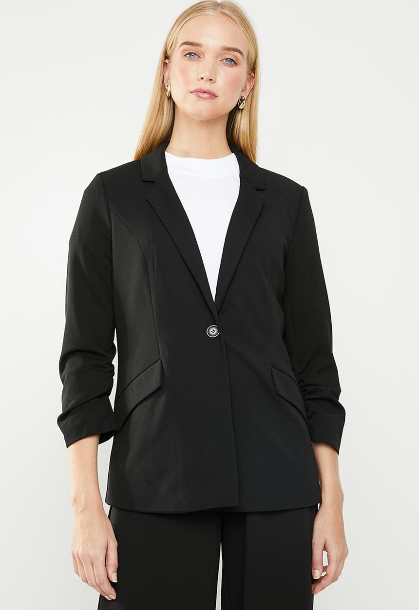 ONLY - Carlina 3/4 sleeve blazer - black