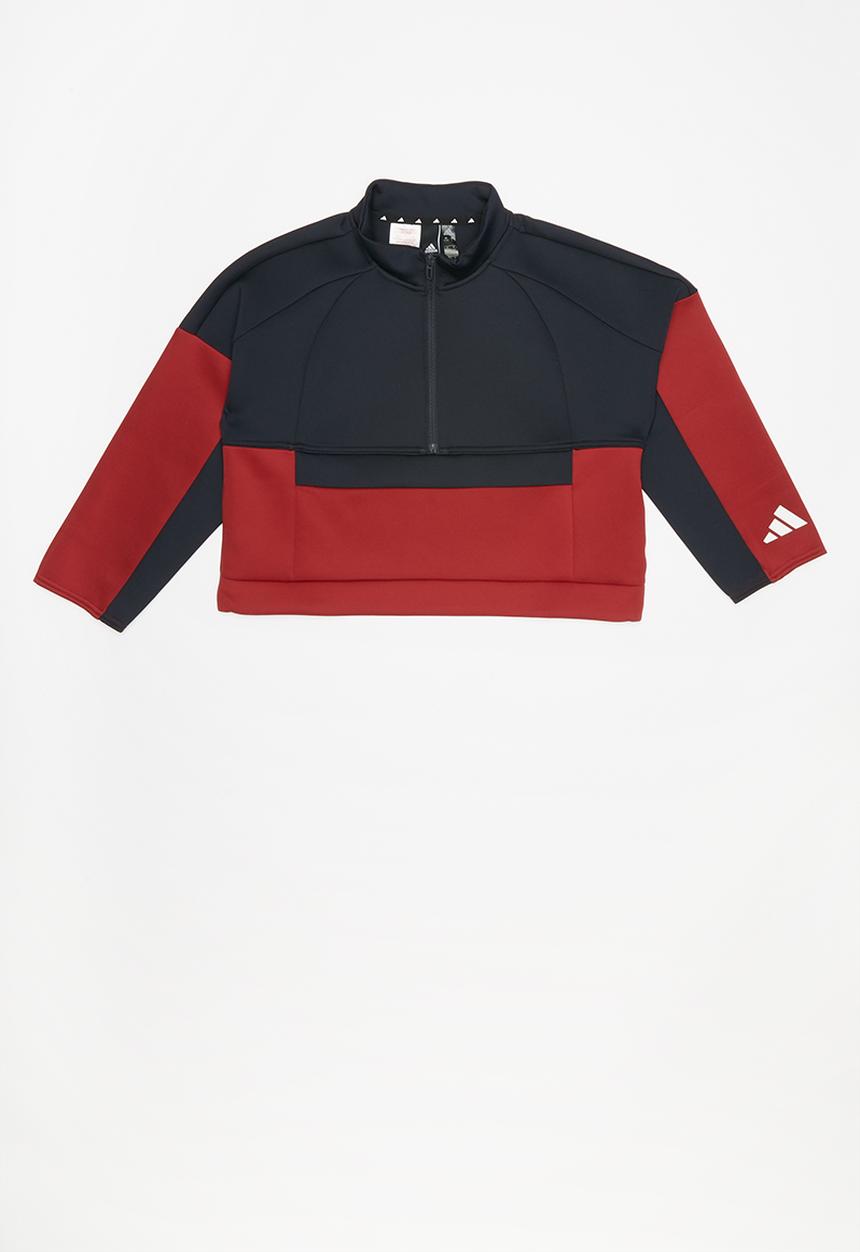 adidas Performance - Youth girls id cropped track top - navy & red