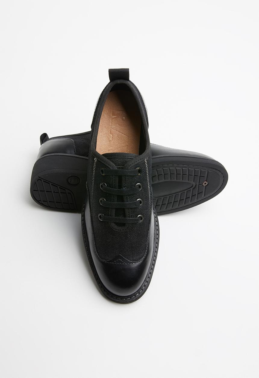 G-STAR - Tacoma leather & denim shoe - black