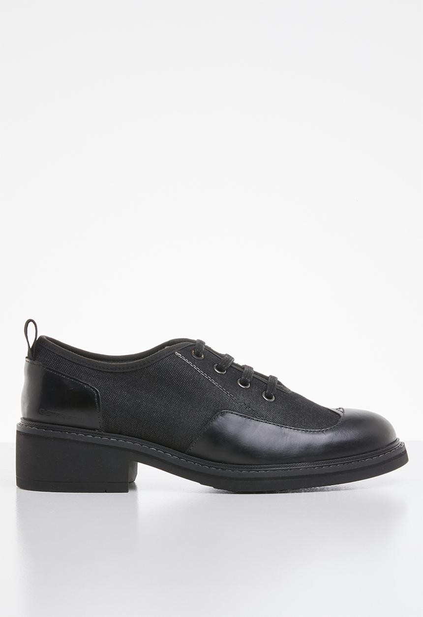 G-STAR - Tacoma leather & denim shoe - black