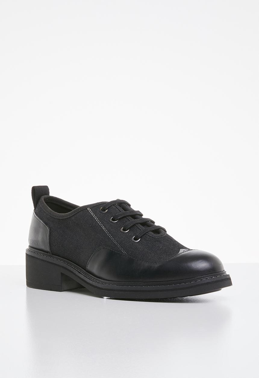 G-STAR - Tacoma leather & denim shoe - black