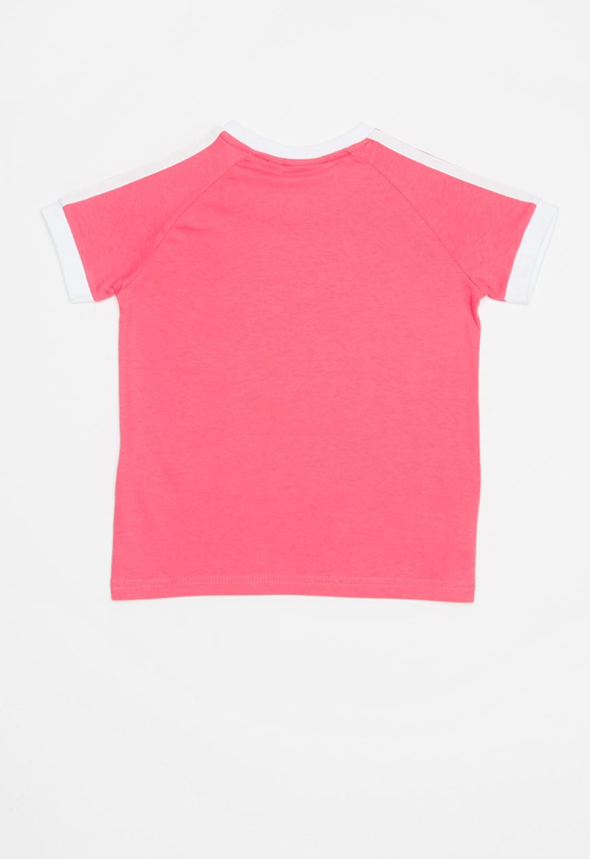 adidas Originals - 3 stripes tee  - pink & white