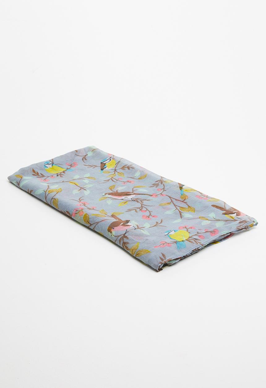 Joy Collectables - Leaf print scarf - blue