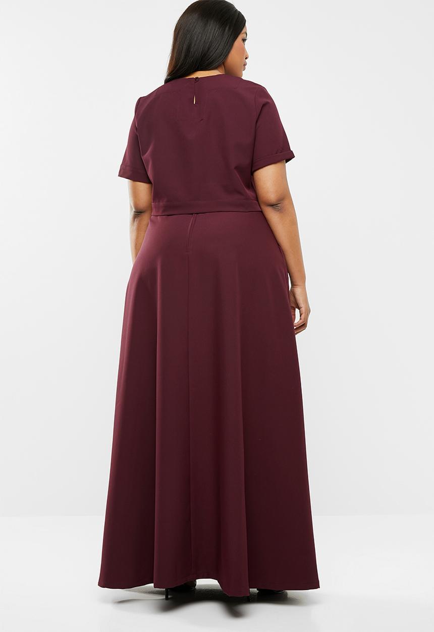 AMANDA LAIRD CHERRY - Plus size lindiwe skirt & naledi top set - burgundy