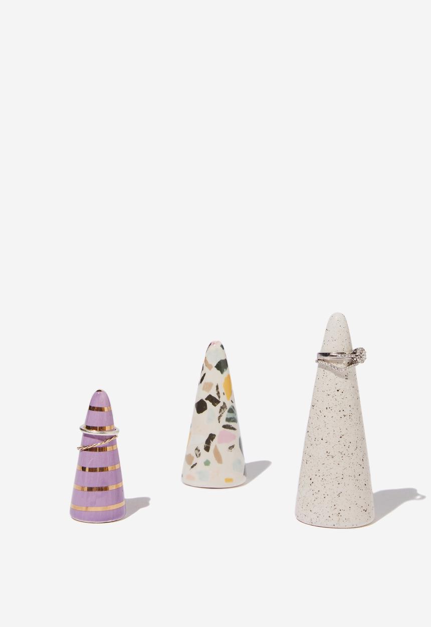 Typo - Jewellery cones - beige & purple 