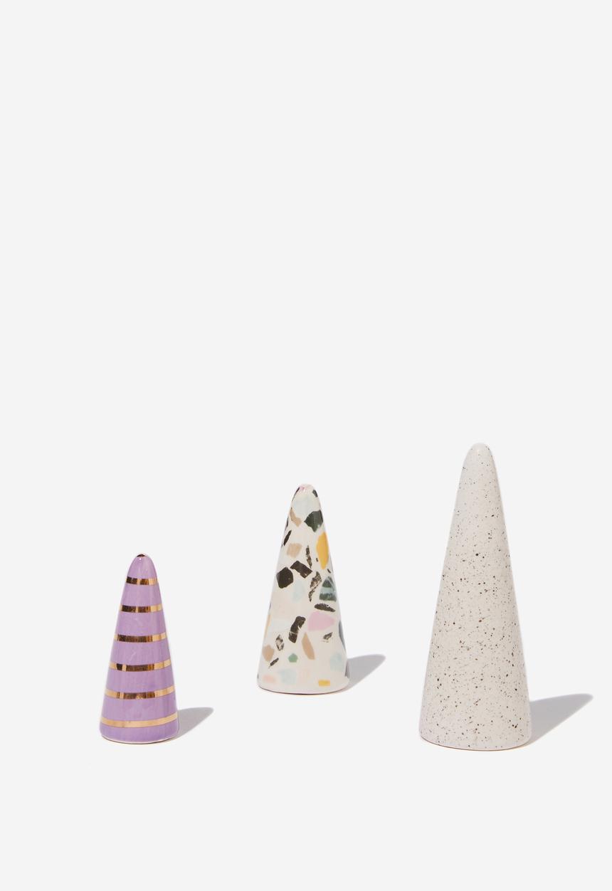 Typo - Jewellery cones - beige & purple 