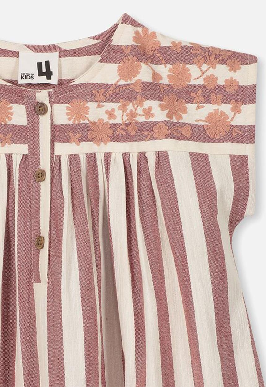 Cotton On - Penny short sleeve dress - red & cream 