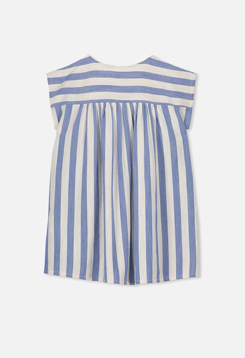 Cotton On - Penny short sleeve dress - blue & cream 