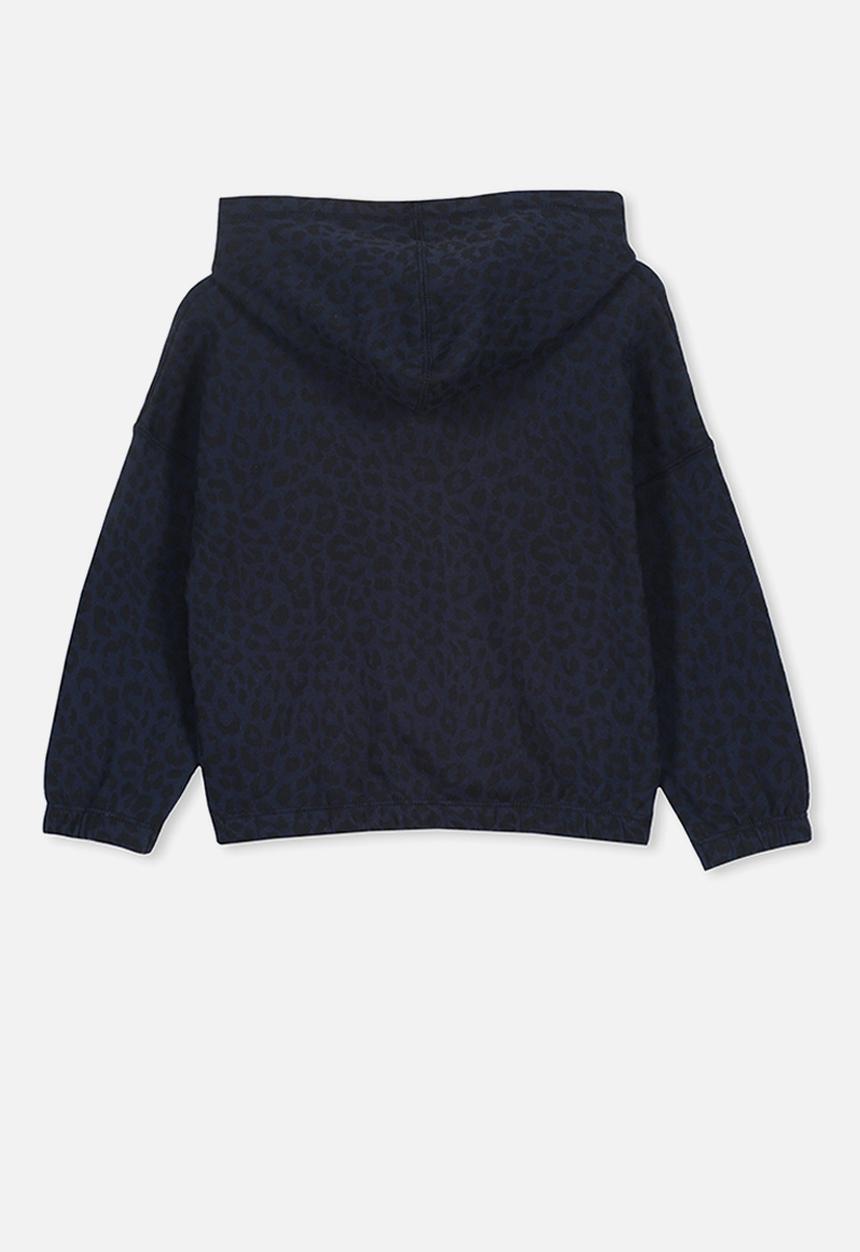 Cotton On - Suvi crop hoodie - black & blue