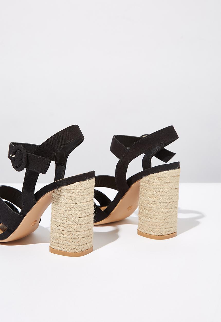 Cotton On - Santal strappy espadrille heel - black
