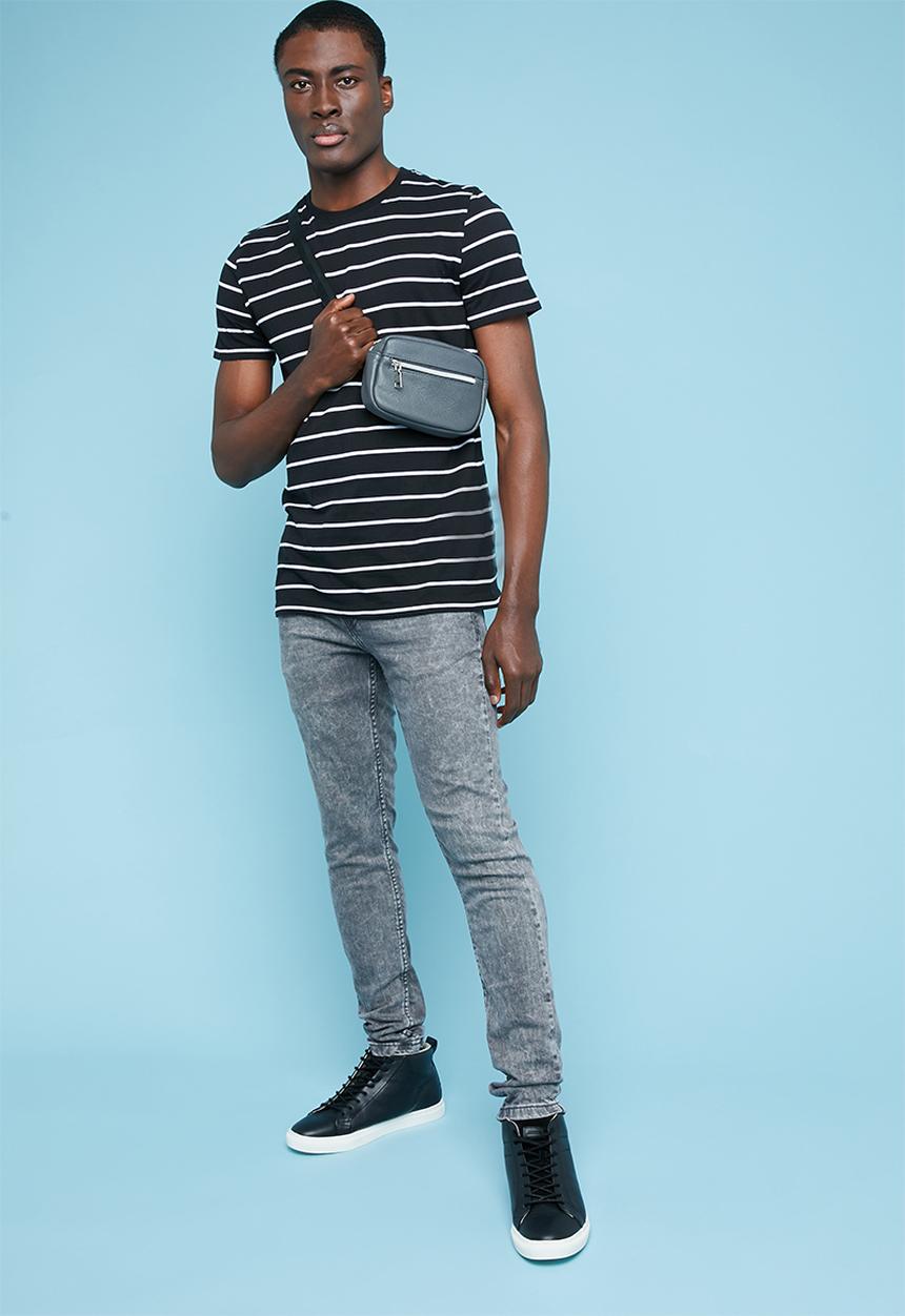 Superbalist - Nautical stripe crew neck tee - black & white 