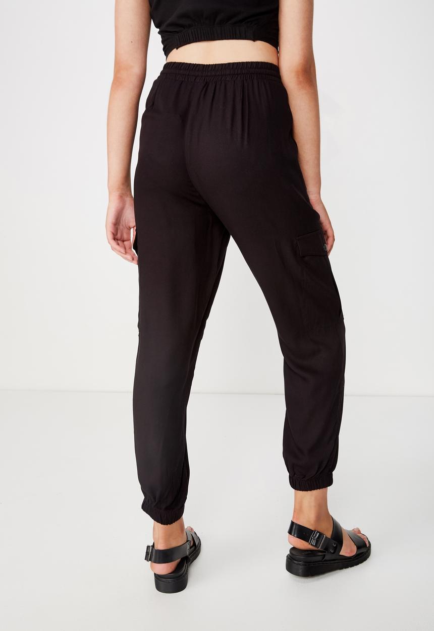 Cotton On - Cerrie drapey utility pant - black