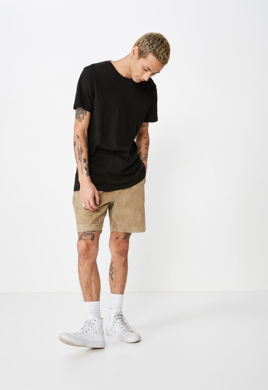 Cotton On - Street volley short - washed tan cord