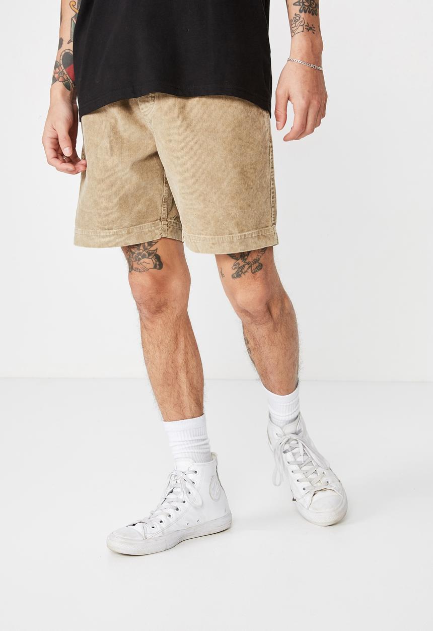 Cotton On - Street volley short - washed tan cord