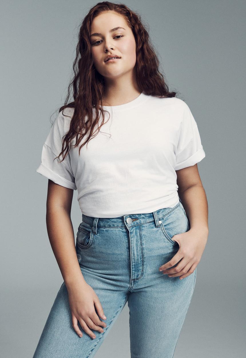 Cotton On - Curve taylor mom jean - blue 