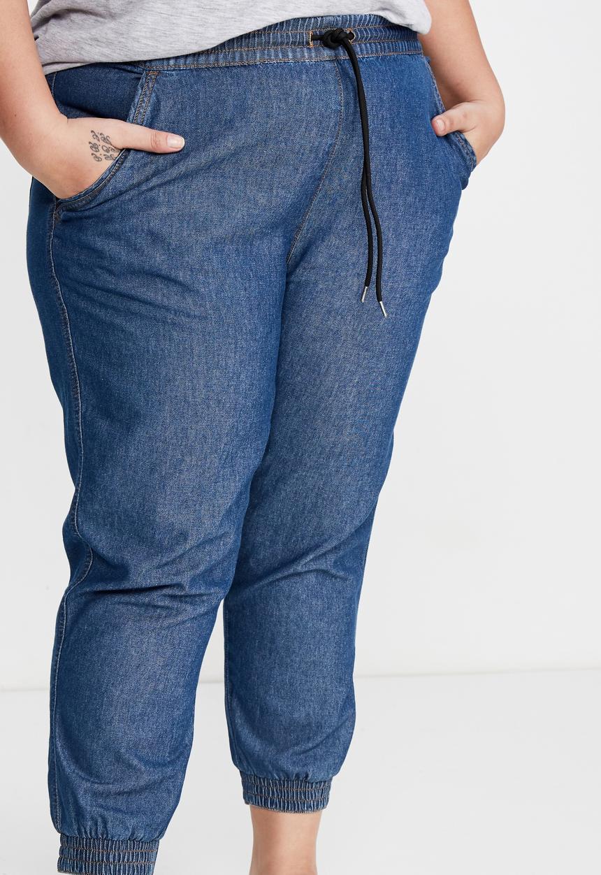 Cotton On - Curve relaxed shirred pant - blue