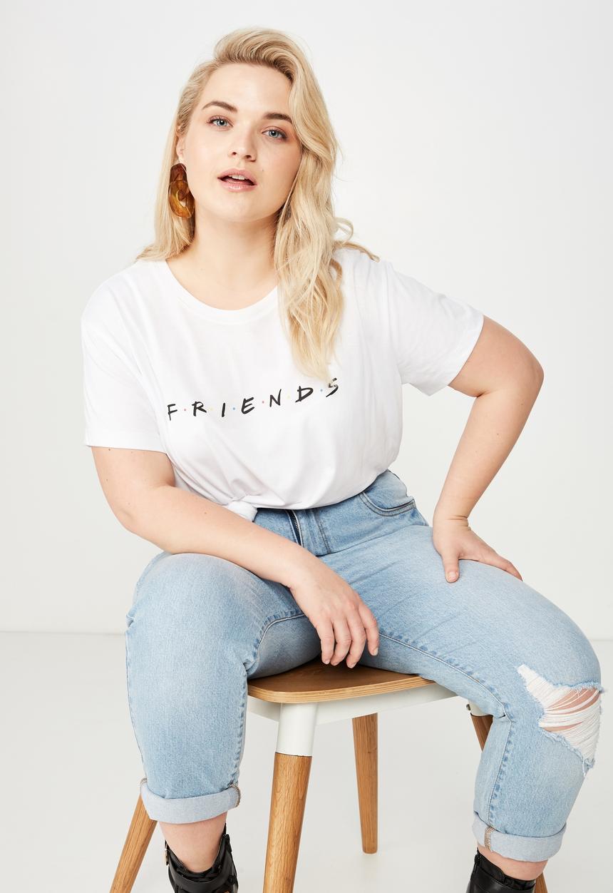 Cotton On - Curve graphic license tee - white 