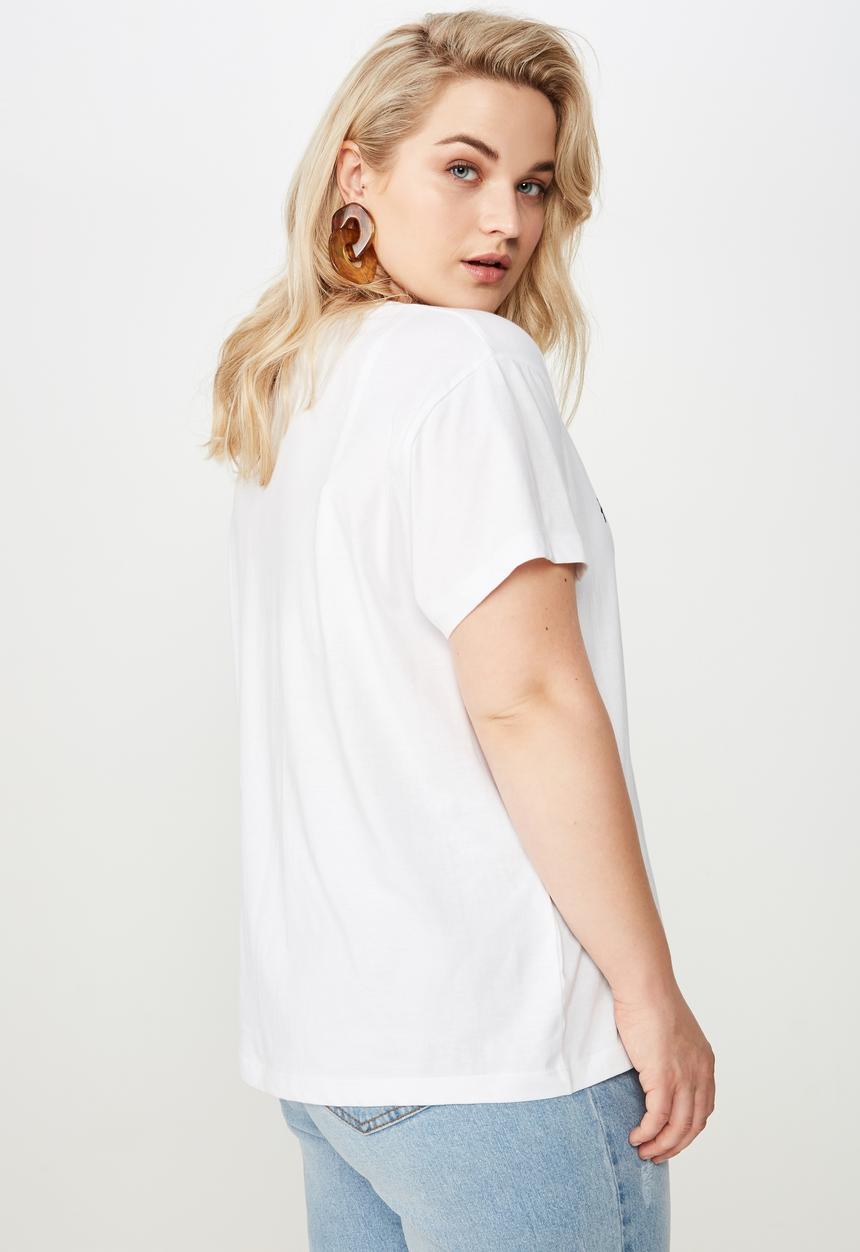 Cotton On - Curve graphic license tee - white 